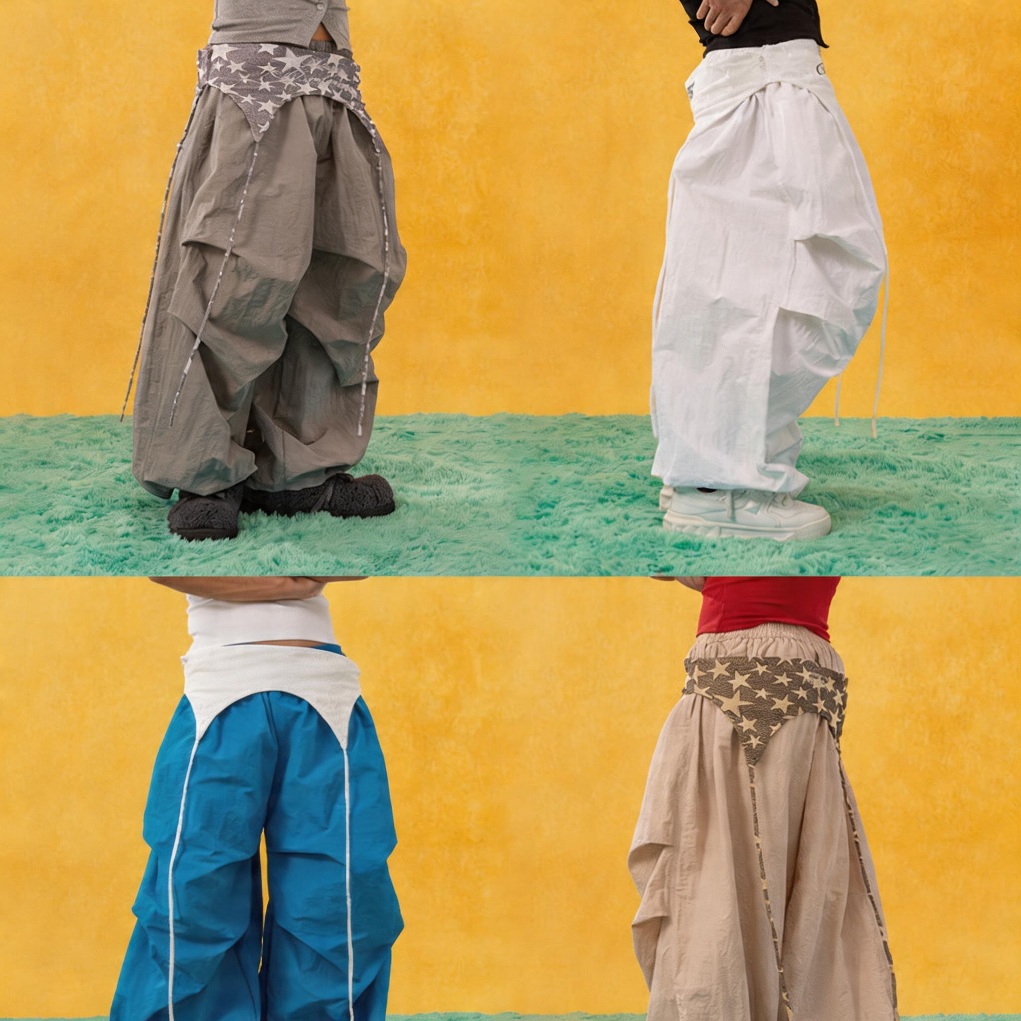Multi-color Y2K Men's Wide Leg Pants
