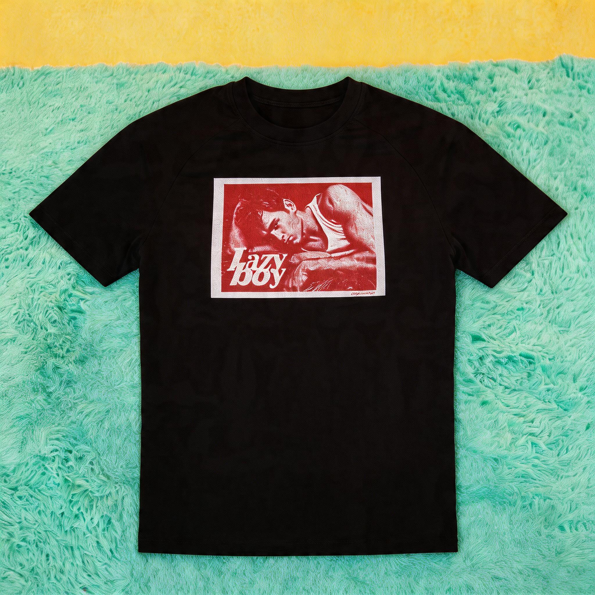 Black Vintage Portrait Print Slim Tees