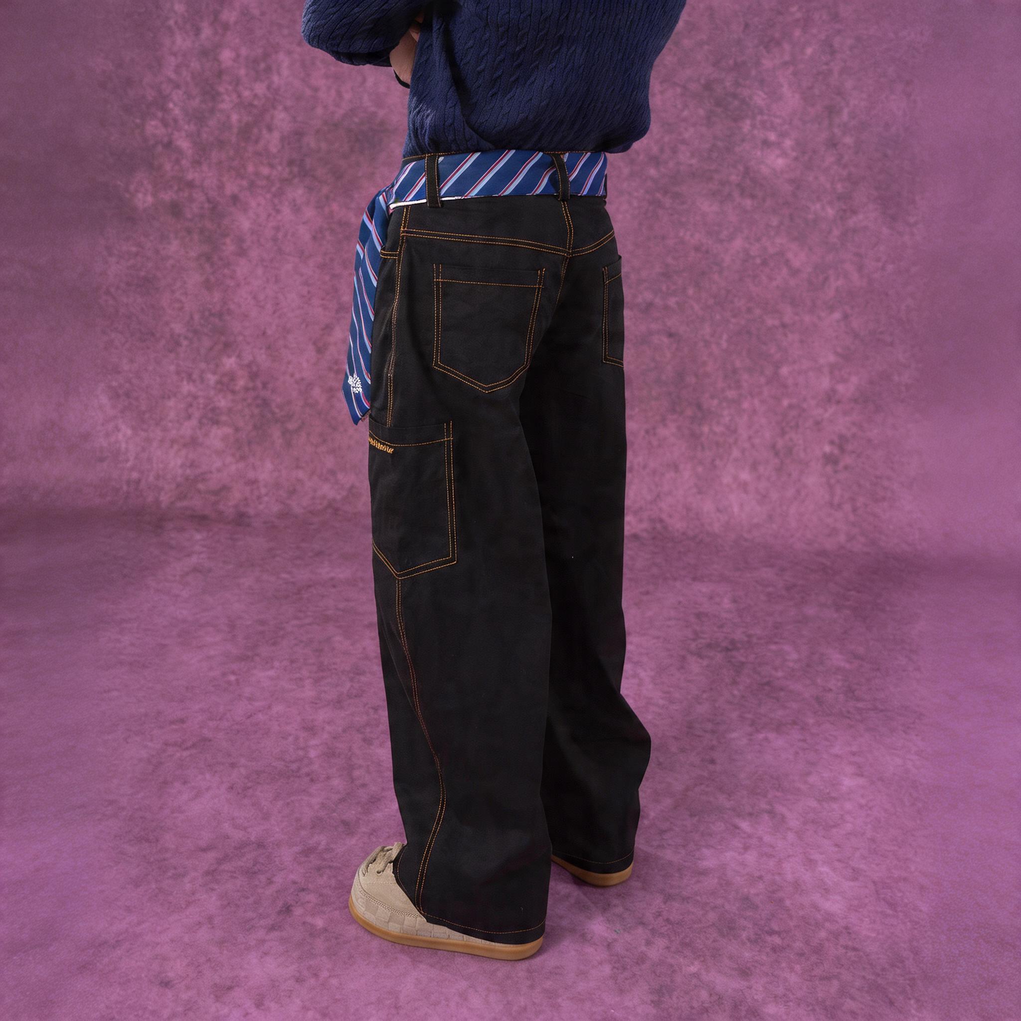 Black Sand Loose Multi-pocket Cargo Pants