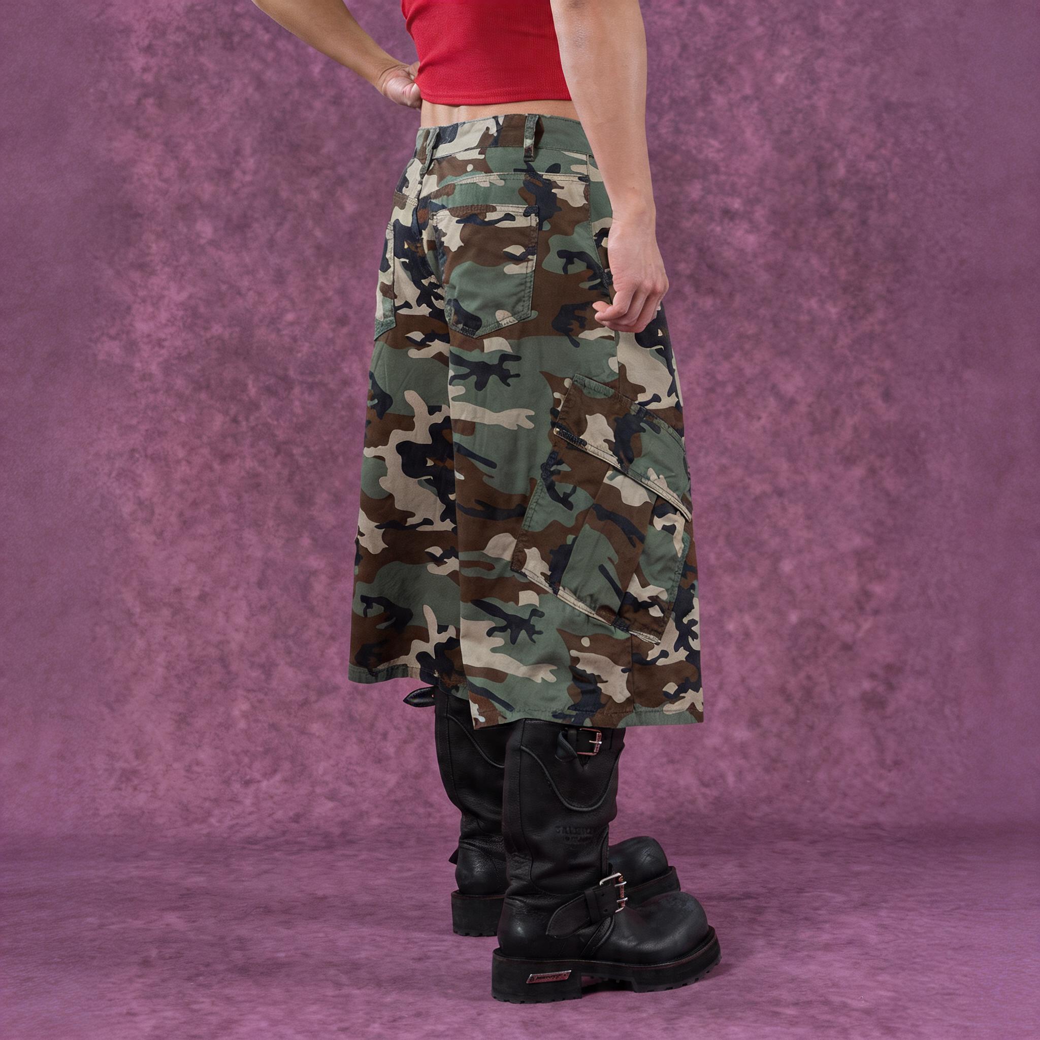 Seven-inch Pocketed Camo Vintage Cargo Shorts