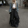 Removable Flap Loose Curved Nylon Pants
