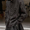 Two-Tone Deconstructed Studded Hem Shirt