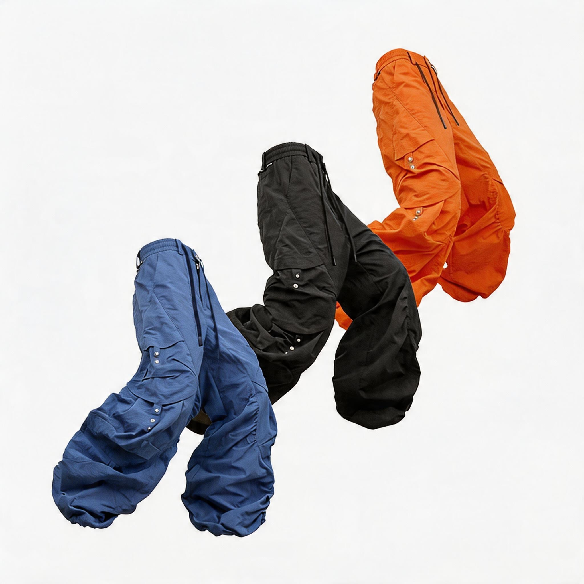 Skin-Friendly Waterproof Multi-Pocket Nylon Casual Pants