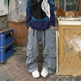 Double Waist Splatter Distressed Cargo Sweatpants