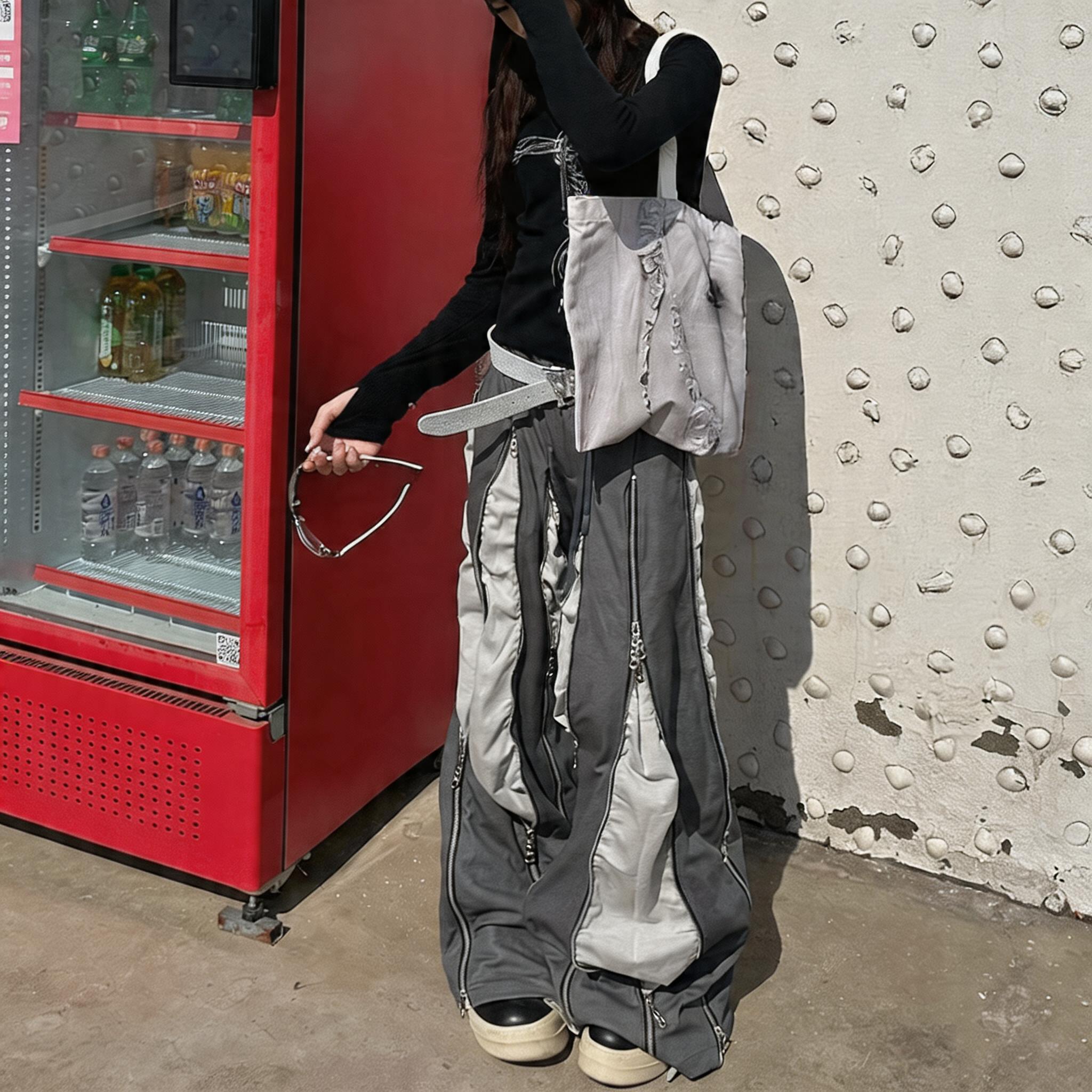 6-Zip Deconstructed Reversible Relaxed Sweatpants