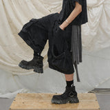 Cropped Washed Detachable Pocket Sweatpants
