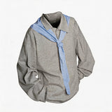 Asymmetric 100% Cotton Knit Polo Scarf