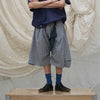 Detachable Plaid Pleated Cropped Pants