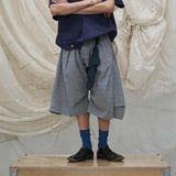 Detachable Plaid Pleated Cropped Pants