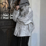 Plaid Hooded Smoke-Dyed Violet M65 Jacket