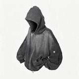 Gradient Washed Turtleneck Zip Pocket Sweatshirt