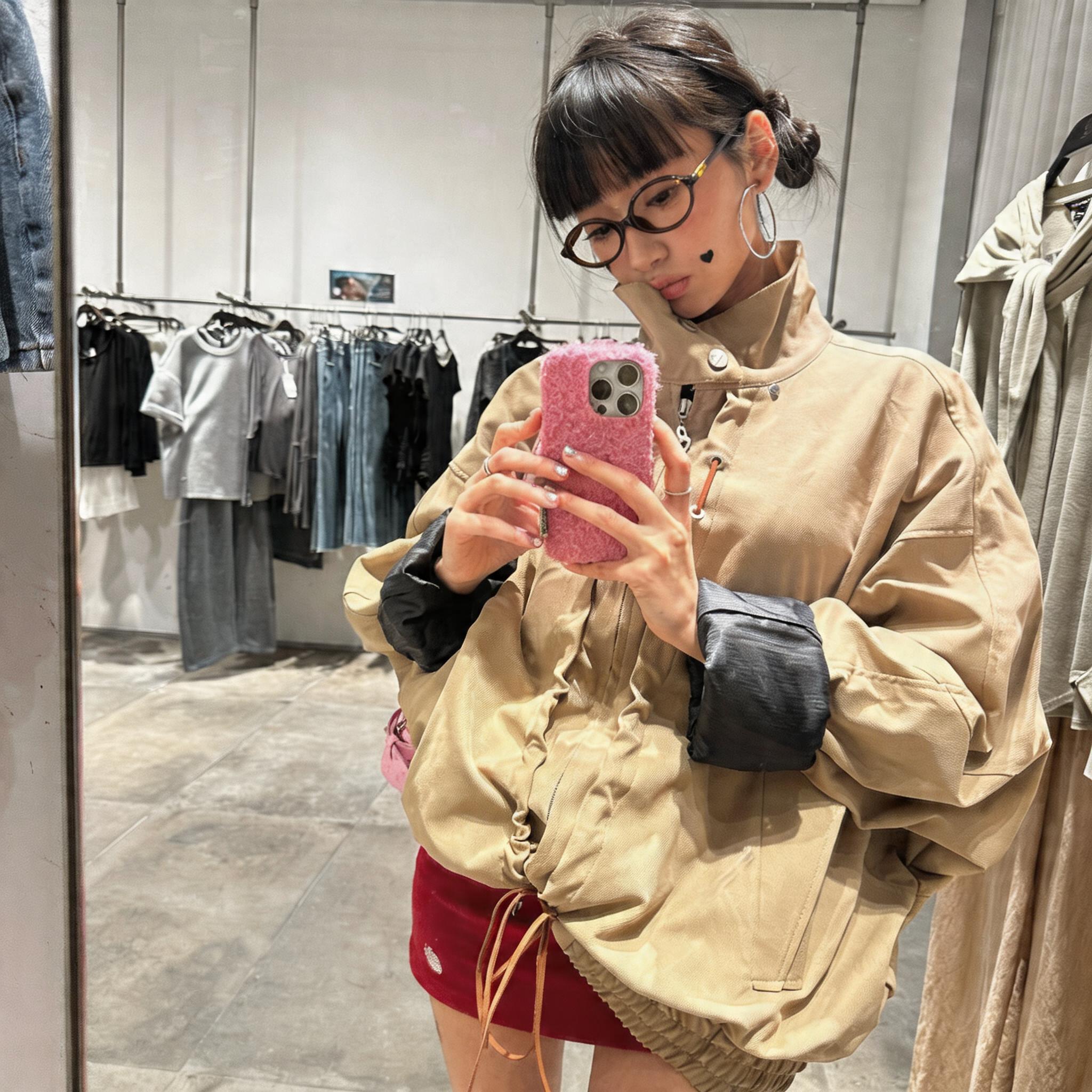 Modified Detachable Hood Batwing Harrington Jacket