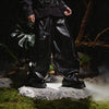 Pleated Tapered Leather Pants