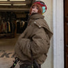 Layered Hooded Australian Wool Down Jacket