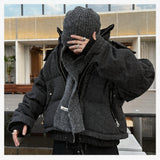 Layered Hooded Australian Wool Down Jacket