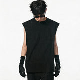 Black Deconstructed Padded Tank Top
