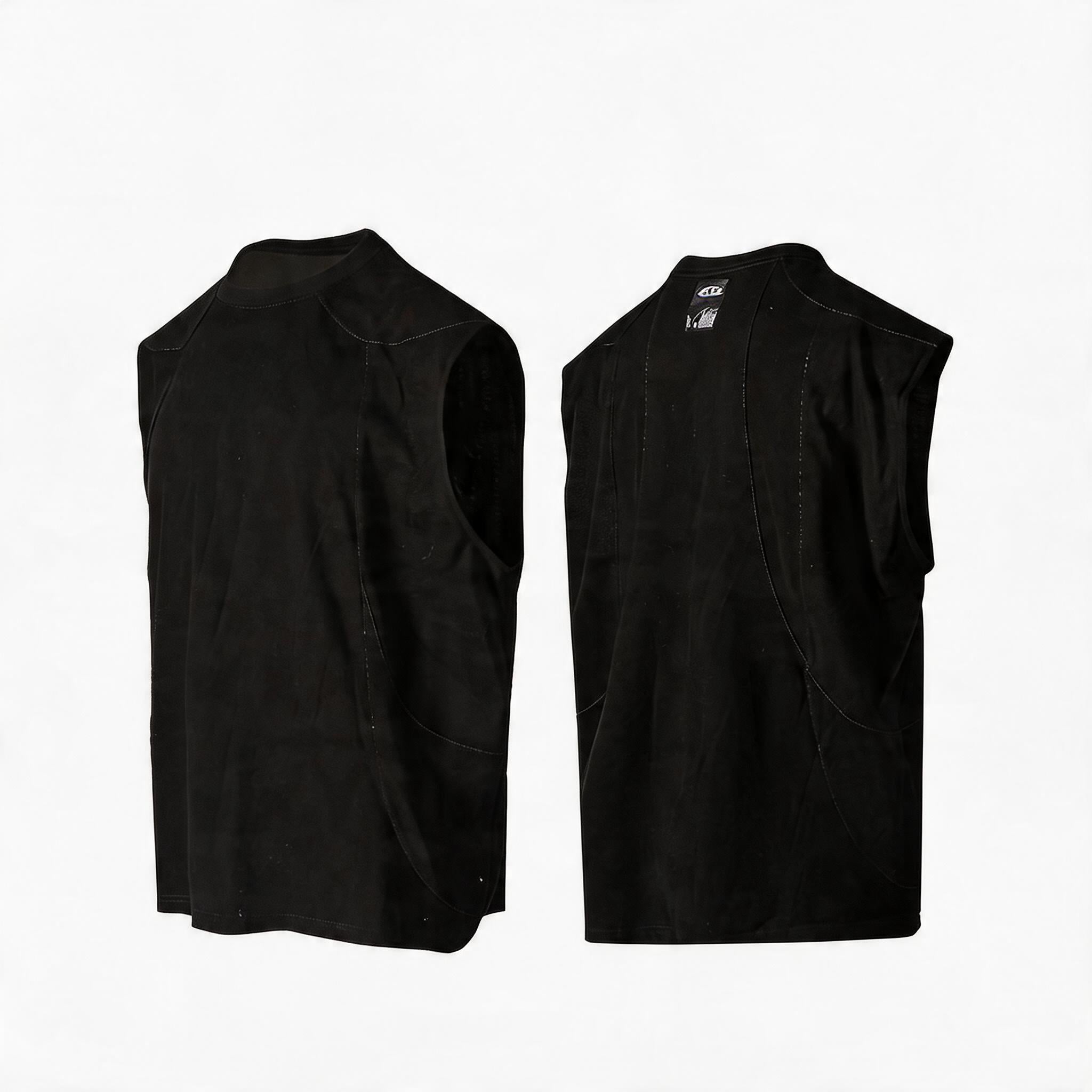 Black Deconstructed Padded Tank Top