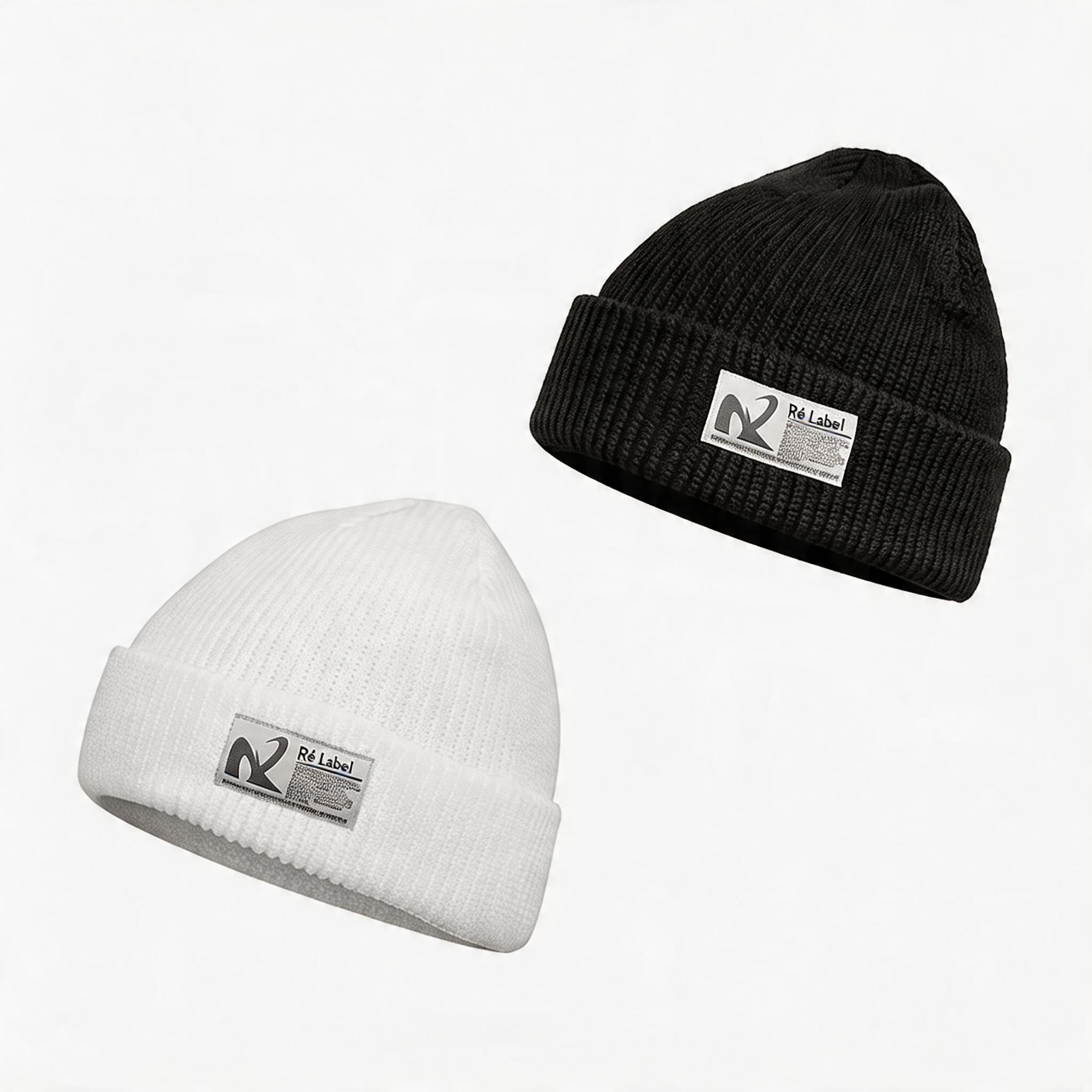 Unisex Thick Knitted Embroidered Logo Beanie