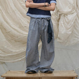 Plaid Casual Pants With Detachable Scarf