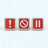 Set of Metal Status Label Badges