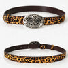 Vintage Leopard Print Horsehair Leather Belt