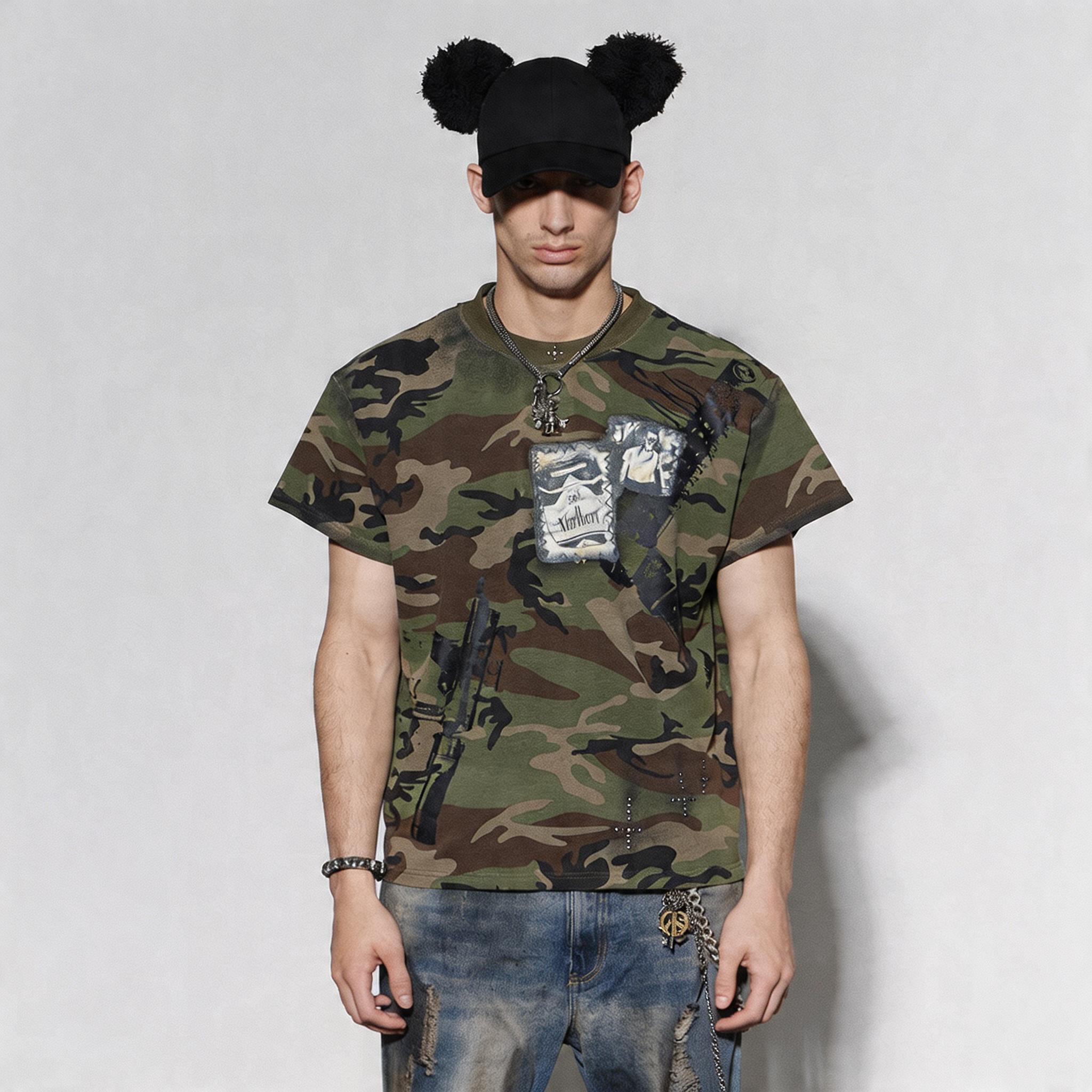 American Camo Cross Gun Tee