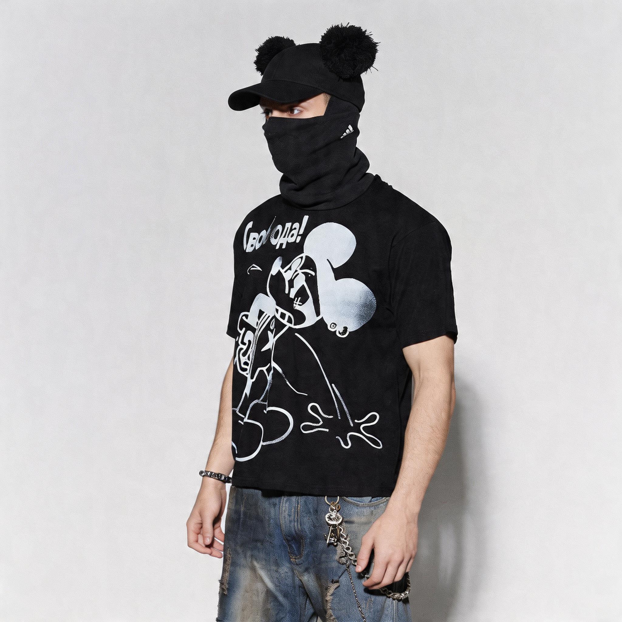 Rhinestone Mickey Print Tees