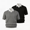 Wool Lyocell Fake Two-piece Knit Tee
