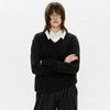 Men's Mock Shirt Collar Cable Sweater