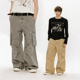Men's Loose Brushed Cotton Cargo Pants