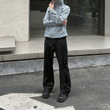 Men's Drawstring Waist Flared Suit Pants