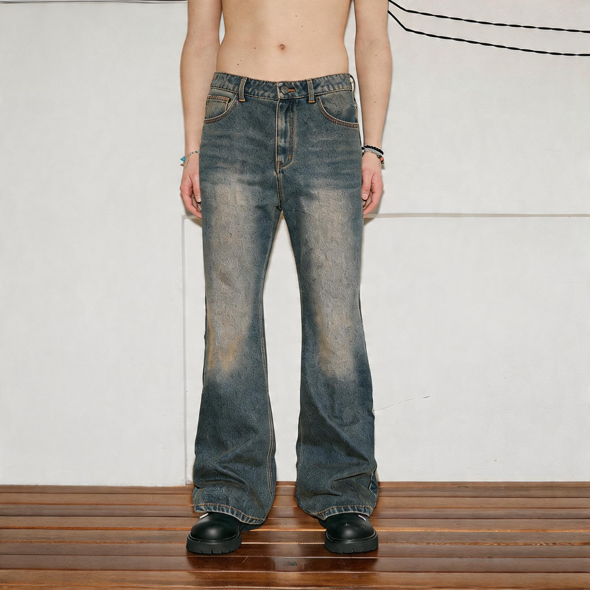 Cleanfit Mud Washed Flared Jeans