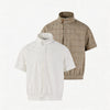 White Short Sleeve Harrington Houndstooth Shirt