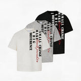 Casual Cool Dry Contrast Slogan Tees