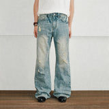 Cleanfit Men's Vintage Ripped Flared Jeans