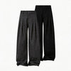Brushed Velvet Pleated Loose Straight Pants