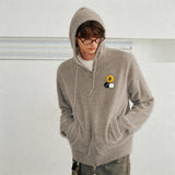 Faux Fur Loose Zip Hooded Cardigan