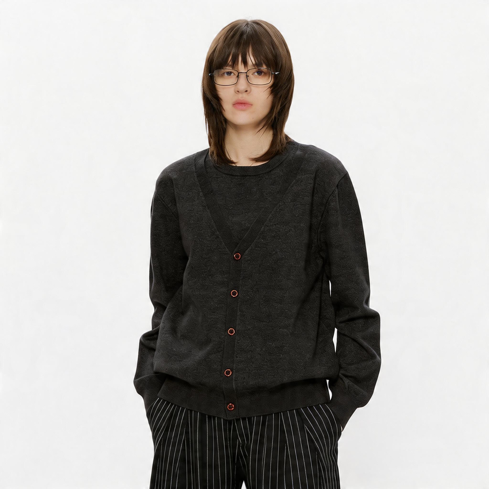 Men's Old Money Two-in-One Knit Cardigan