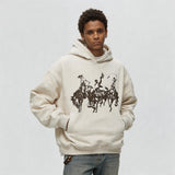 Vintage Print Men's Thick Hoodies