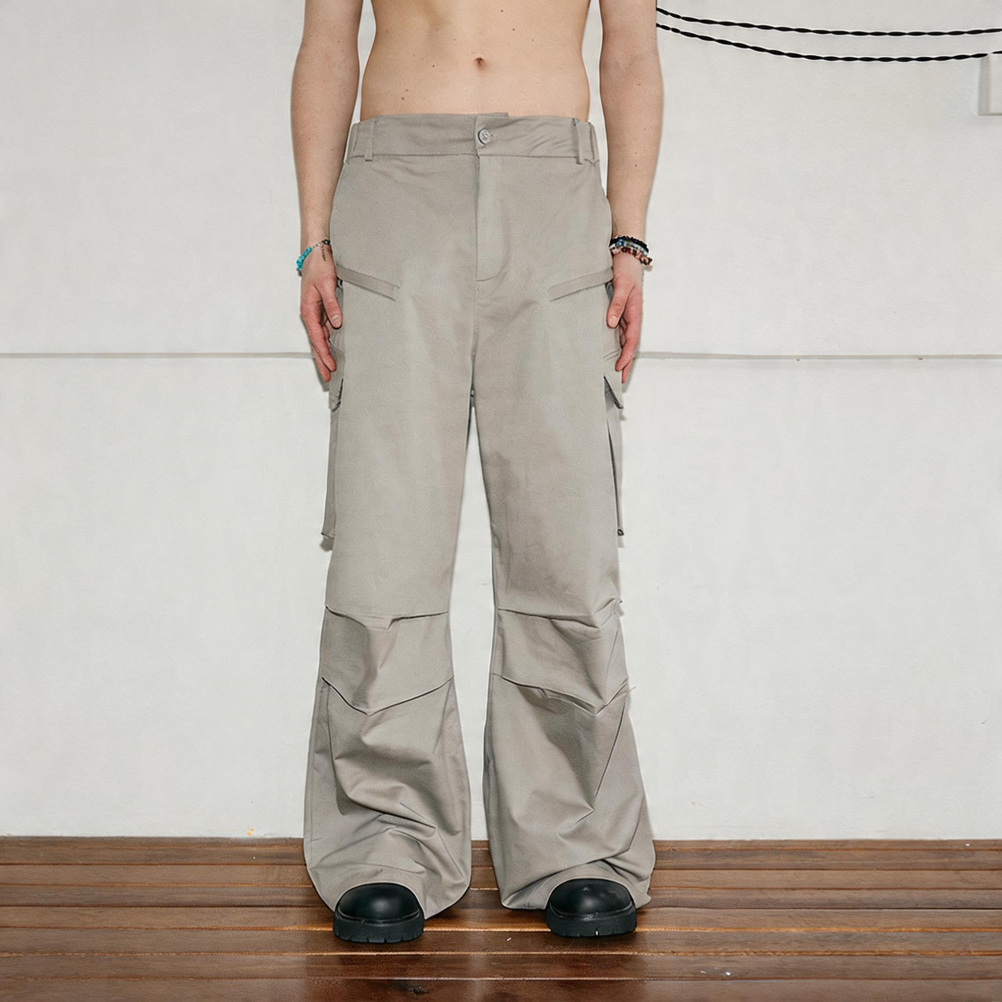 Men's Loose Zip Pocket Parachute Pants