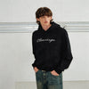 Couple’s Embroidered Script Boxy Hoodie