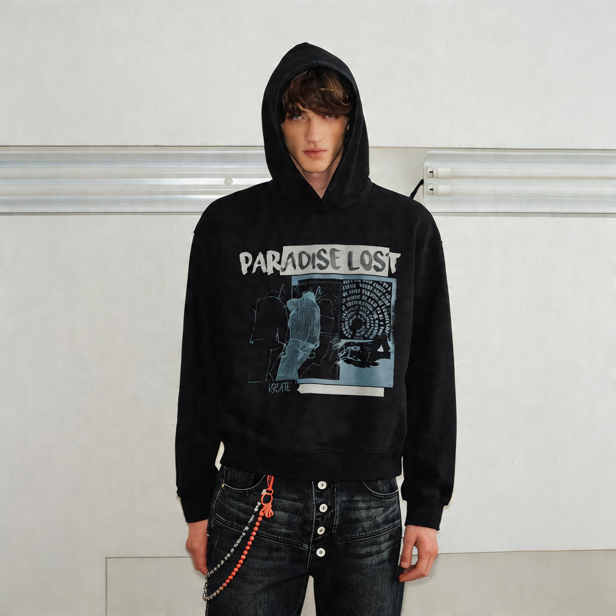 Unisex Boxy Color Block Print Hoodies