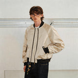Men's Versatile Dual-Zip Satin-Reflective MA1 Bomber