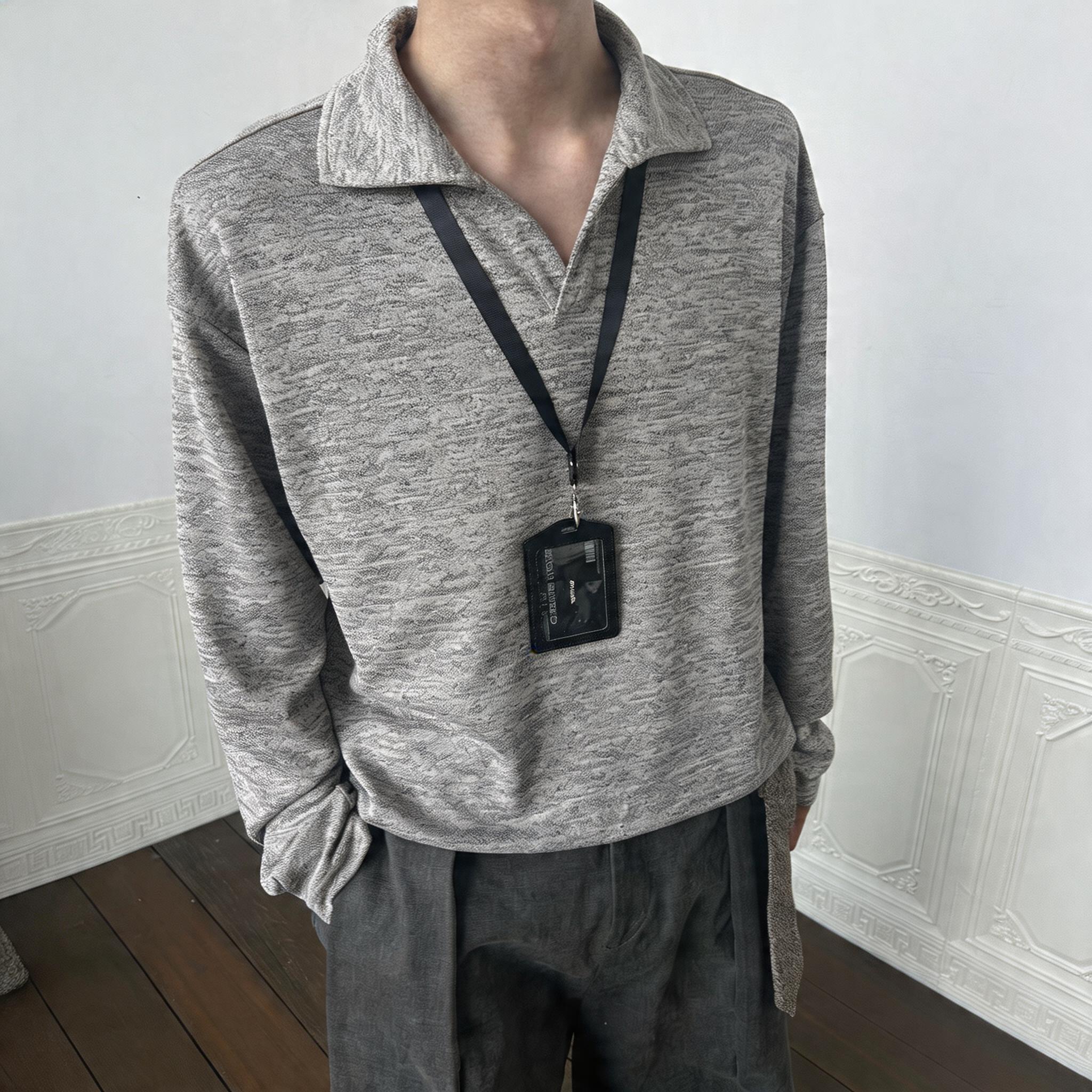 Men's Long Sleeve V-Neck Knit Top