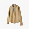 Long-Sleeve Layered V-Neck Color-Block Plaid Shirt
