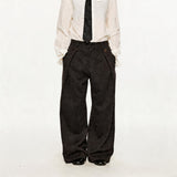 Men's Striped Pleated Straight Wool Pants