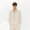 Long-sleeve Floral Color-block Tencel Linen Shirt
