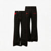 Men's Embroidered Flared Raw Denim Jeans