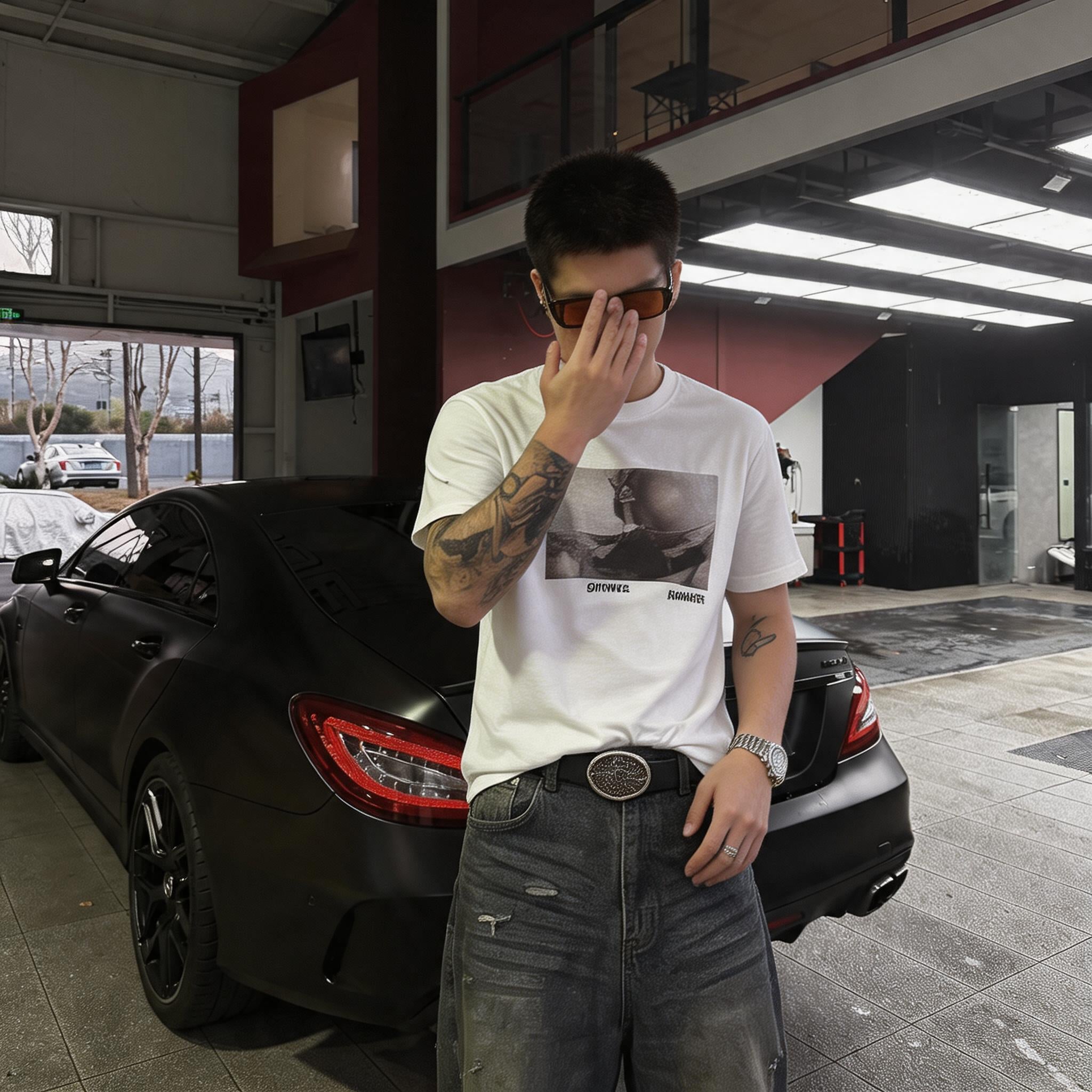 Punk Art Printed Cotton Crew Tee