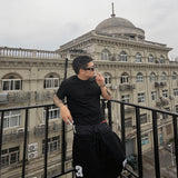 Black Minimalist Slogan Cotton Tee